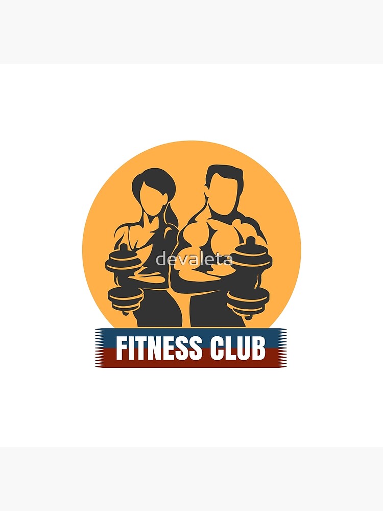 Man And Woman Fitness Club Logo Design Art Board Print By Devaleta Redbubble