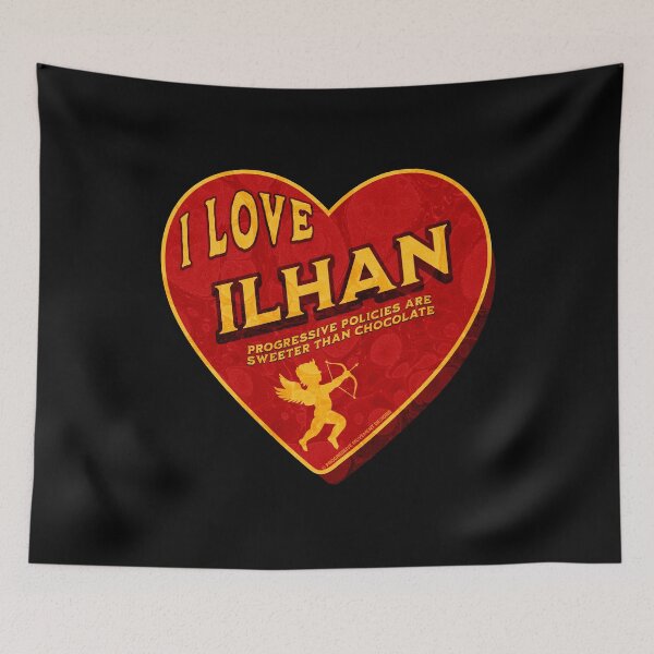Item preview, PMD00463 Progressive Movement Designs I Love Ilhan Omar for progressives Bernie Sanders supporters or progressive Democrats designed and sold by ProgressiveLeft.