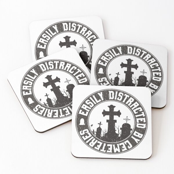 Item preview, Easily Distracted by Cemeteries Graveyard Enthusiast designed and sold by NoBonesLife.