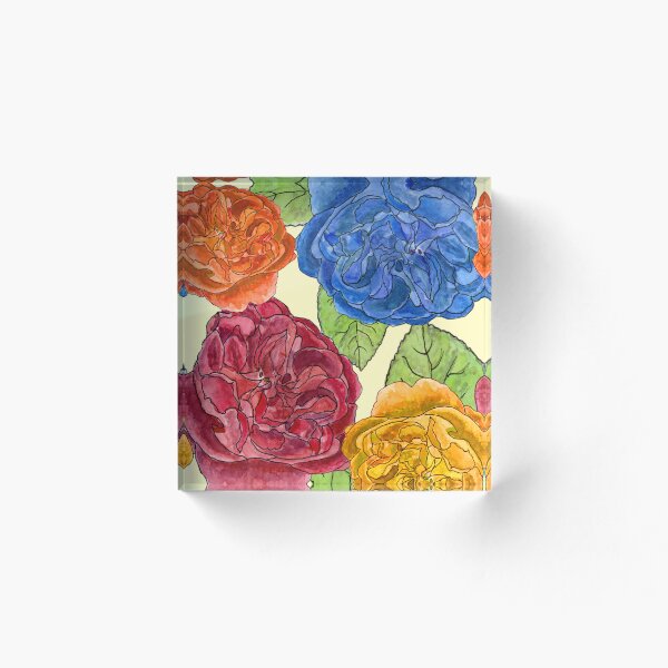 Item preview, Ink & Watercolour Roses Multi Coloured designed and sold by BirdsNatureArt.
