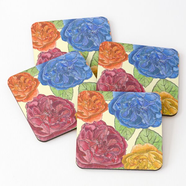 Item preview, Ink & Watercolour Roses Multi Coloured designed and sold by BirdsNatureArt.
