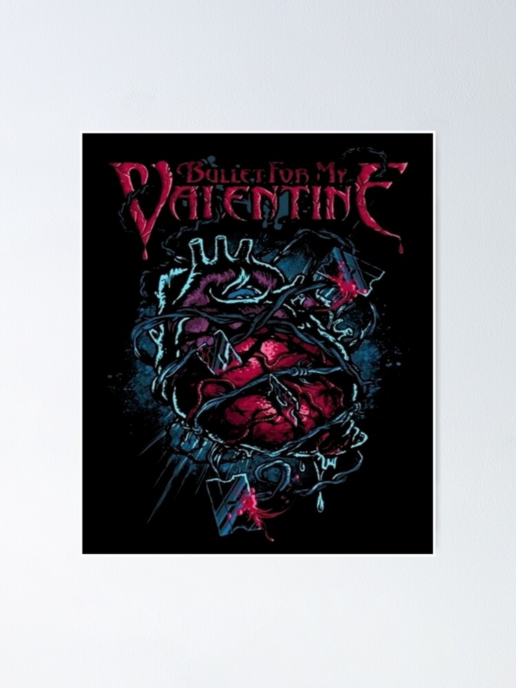Music Vintage Retro Bullet For My Valentine Skull Red Eyes