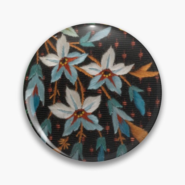 Item preview, Floral Embroidery on Black Dots designed and sold by AnimaliaStar.