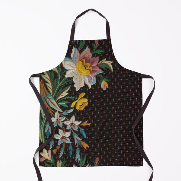 Item preview, Floral Embroidery on Black Dots designed and sold by AnimaliaStar.