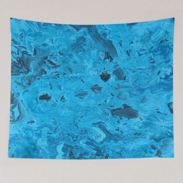 Item preview, Icy Blue and Black Marble designed and sold by Reynareyna.