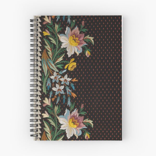 Item preview, Floral Embroidery on Black Dots designed and sold by AnimaliaStar.
