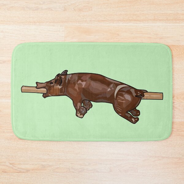 Item preview, Pig roast / hog roast cartoon illustration designed and sold by Misscartoon.
