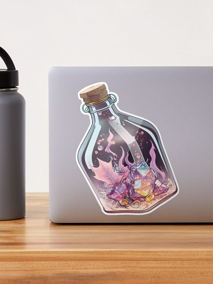 Potion Bottle with Crystals Sticker for Sale by CuteCafeDesign