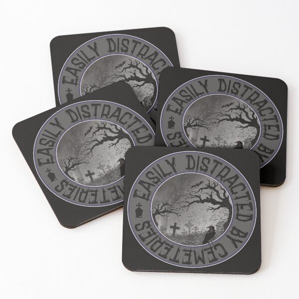 Item preview, Easily Distracted by Cemeteries Graveyard Tombstone designed and sold by NoBonesLife.