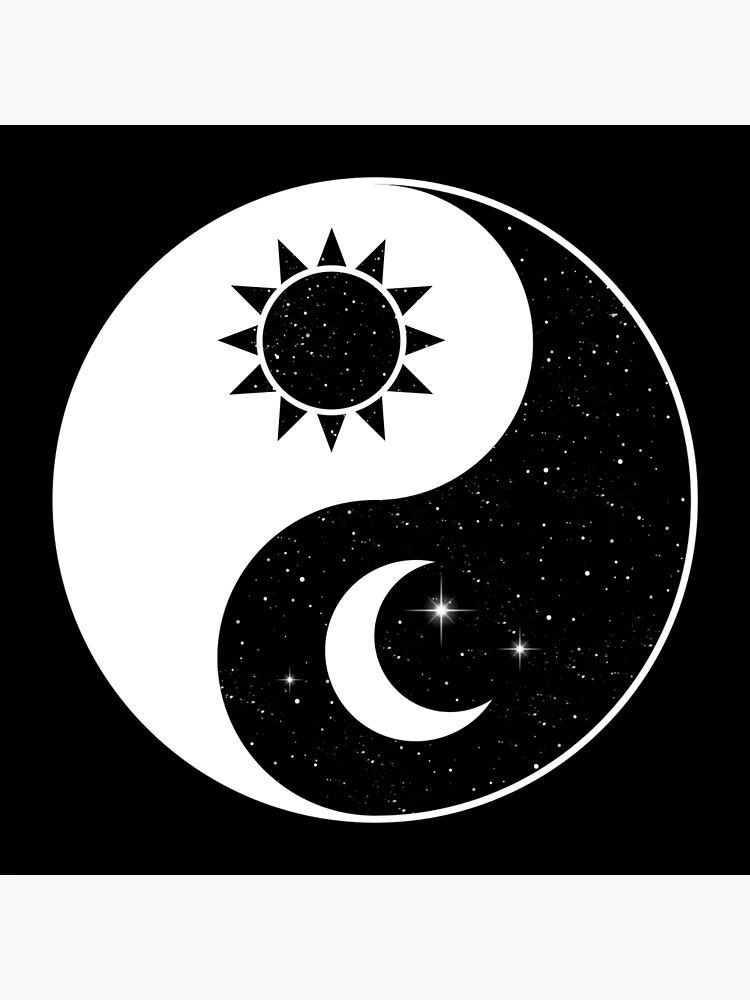 Yin Yang Black - Sun & Moon posters & Art Prints de Artprink