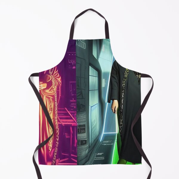 Item preview, Cyberpunk Aleister Crowley The Great Beast of Thelema painted in a Surrealist and Impressionist style designed and sold by Ataraxia  Apparel.