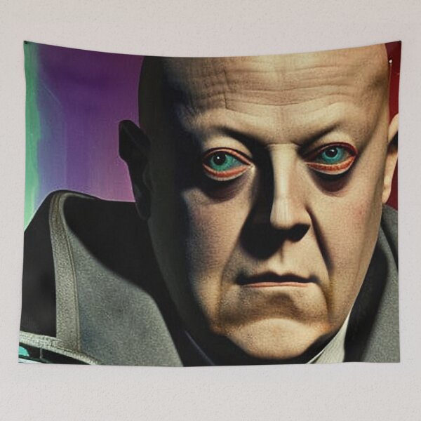 Item preview, Cyberpunk Portrait of  Aleister Crowley The Great Beast of Thelema painted in a Surrealist and Impressionist style designed and sold by Ataraxia  Apparel.
