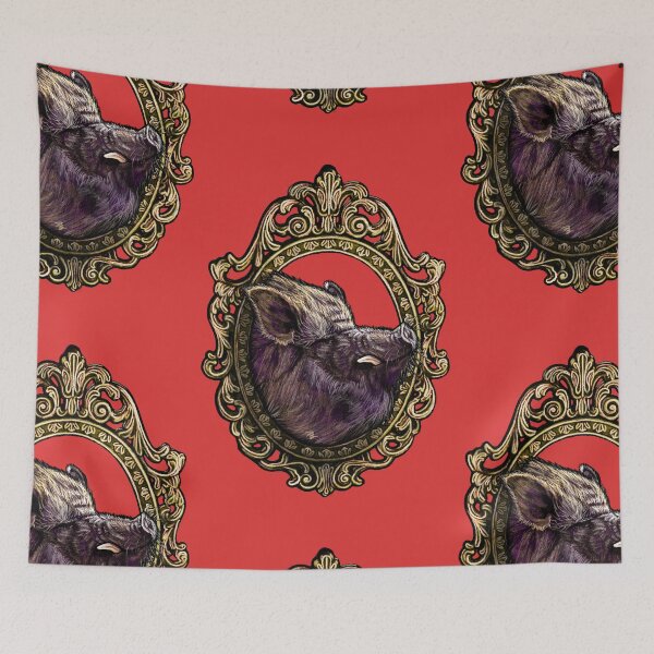 Item preview, Mammal Cameo: Potbelly Pig  designed and sold by FreyStrandDraws.