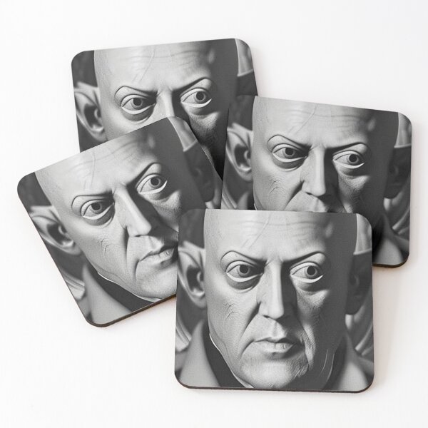 Item preview, Goth Portrait of  Aleister Crowley The Great Beast of Thelema painted in a Surrealist and Impressionist style designed and sold by Ataraxia  Apparel.