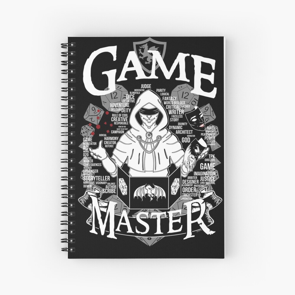 "Game Master White" Spiral Notebook for Sale by Milmino Redbubble