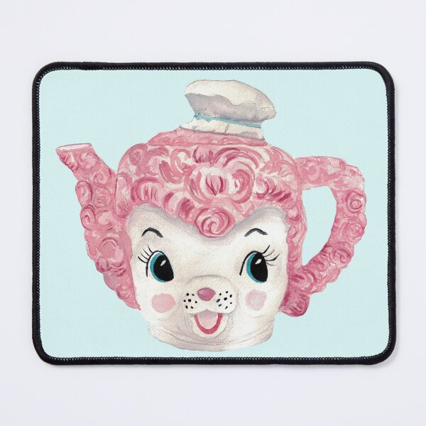 Item preview, Pink Poodle Chef Teapot watercolor painting designed and sold by The kitschy Citrus.