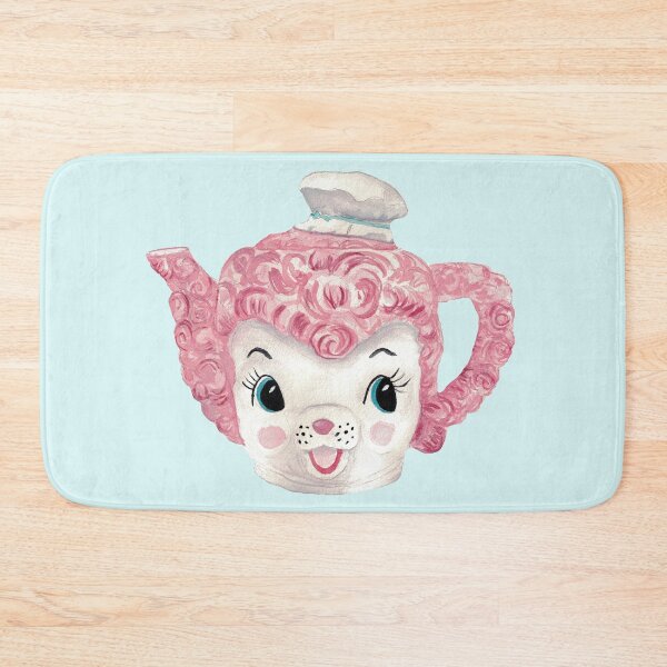 Item preview, Pink Poodle Chef Teapot watercolor painting designed and sold by The kitschy Citrus.