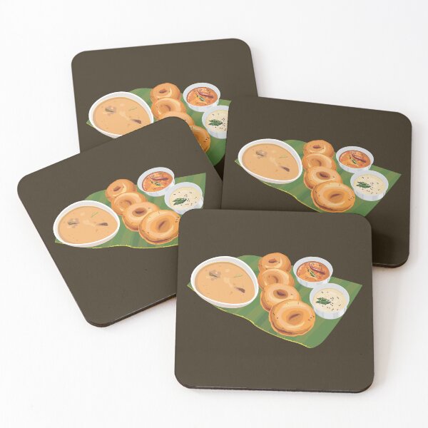 Item preview, Medu Vada Served With Sambar, Curry And Coconut Chutney designed and sold by Alicia Chee.
