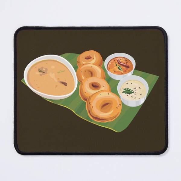 Item preview, Medu Vada Served With Sambar, Curry And Coconut Chutney designed and sold by Alicia Chee.