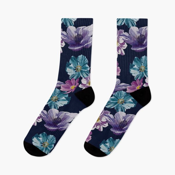 Item preview, Pink Purple Floral Watercolour Pattern Dark designed and sold by Nicky Rollings.