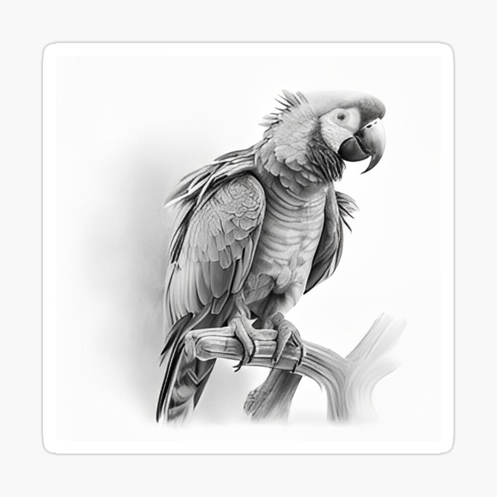 Digital Download Pencil Drawing of a Parrot PNG File PSD File JPG File -  Etsy Norway