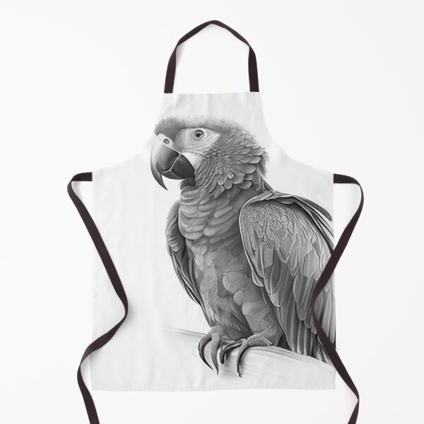 Item preview, Black and white Parrot pencil drawing designed and sold by Pencil-Art.