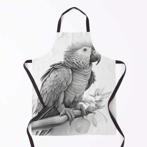 Item preview, Black and white Parrot pencil drawing designed and sold by Pencil-Art.