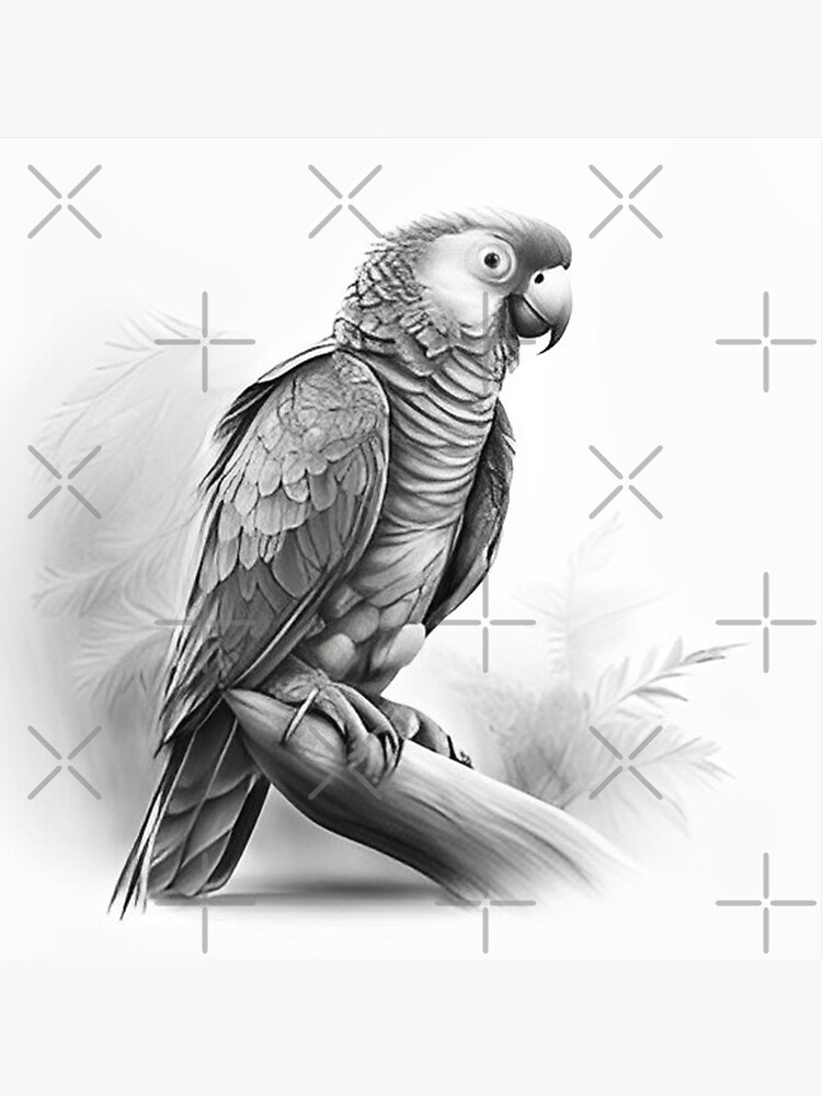 Drawing cartoon green parrot on black Royalty Free Vector