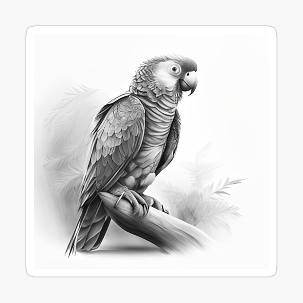 Premium AI Image | Pencil sketch nice parrot drawing image Generative AI