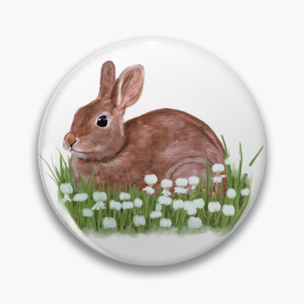 Item preview, Eastern Cottontail Rabbit in Clover Illustration designed and sold by ModelOrganism.