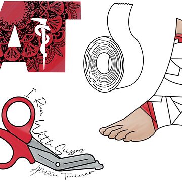 Red Athletic Training Scissors  Sticker for Sale by Cyd-AT