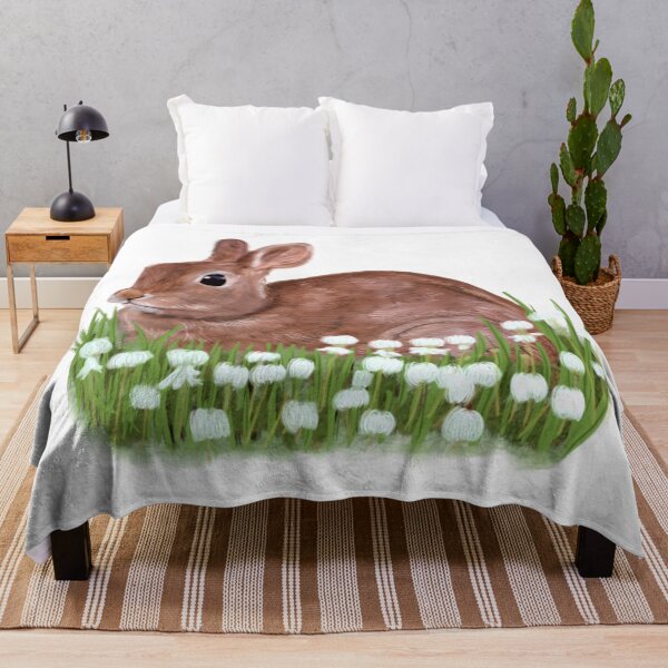 Item preview, Eastern Cottontail Rabbit in Clover Illustration designed and sold by ModelOrganism.