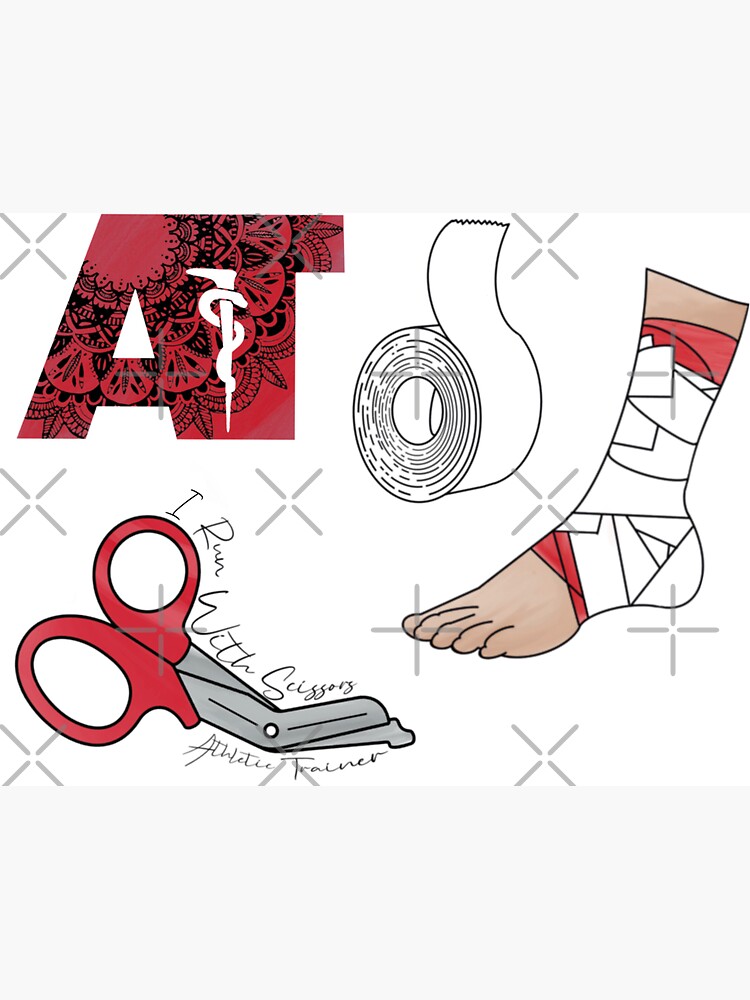 Red Athletic Training Scissors  Sticker for Sale by Cyd-AT