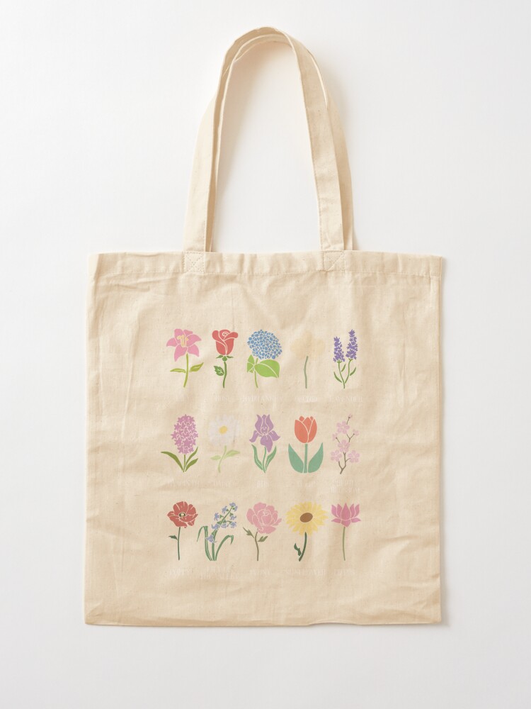 MINIMALISTIC FLOWER EMBROIDERED TOTE BAG