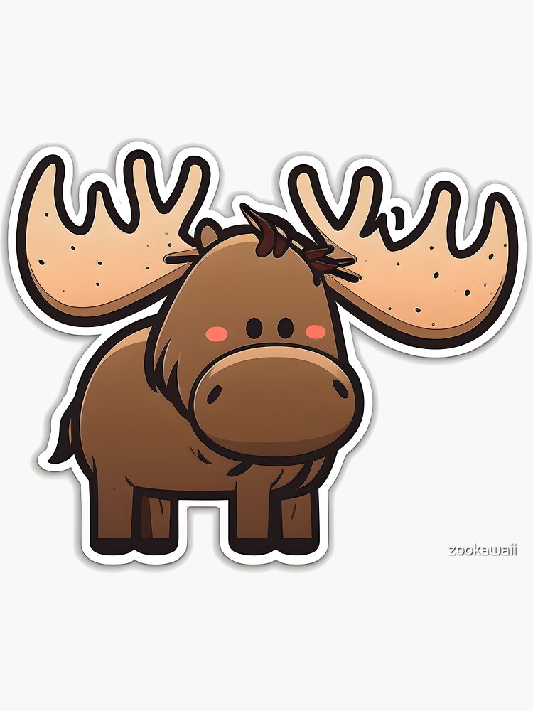Mickey Moose - Kawaii Emoji Sticker Art Kawaii Art, Laptop Sticker