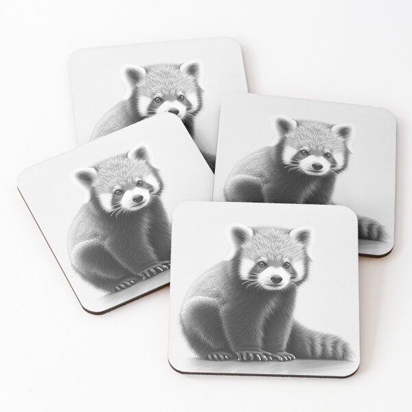 Item preview, Black and white Red Panda pencil drawing designed and sold by Pencil-Art.