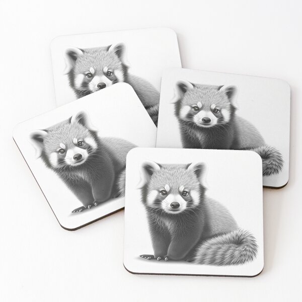 Item preview, Black and white Red Panda pencil drawing designed and sold by Pencil-Art.