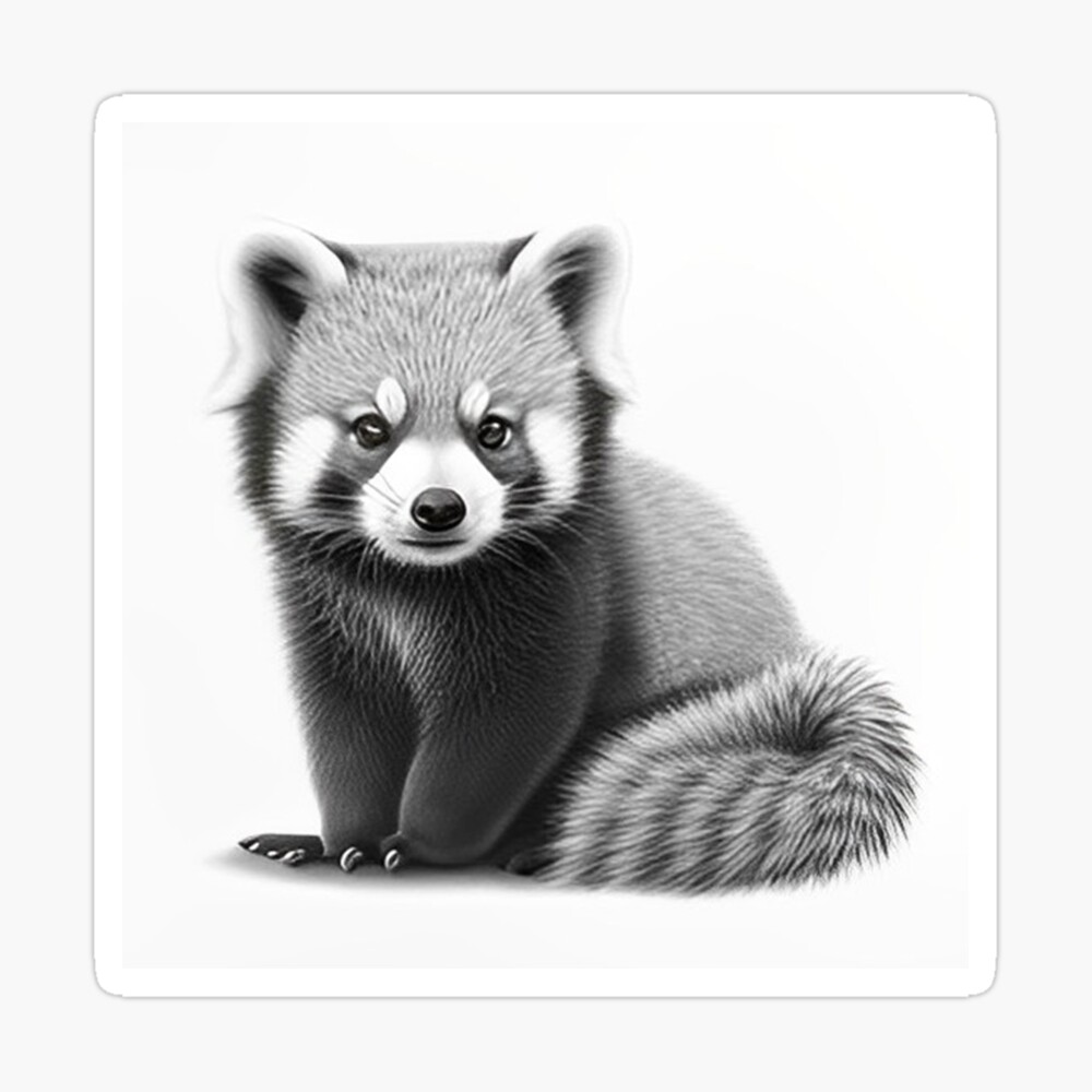 Ged Celebrity farvestof Black and white Red Panda pencil drawing" Art Board Print for Sale by  Pencil-Art | Redbubble
