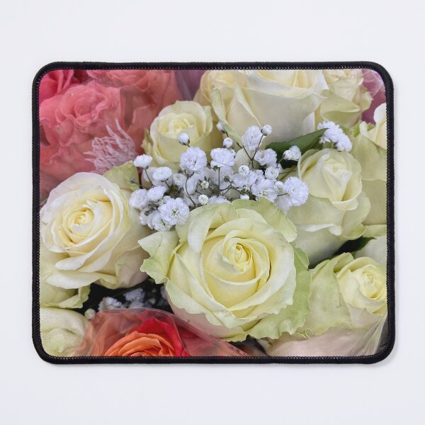 Item preview, Bouquets of Multi-Colored Pale Yellow, Light Pink, Coral, Dark Pink Roses Variegated  designed and sold by RingDeer.