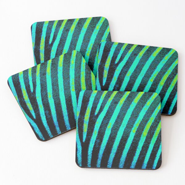 Aperçu de l'œuvre Electric Zebra Stripes en Neon Turquoise créée et vendue par WildArtDesigns.