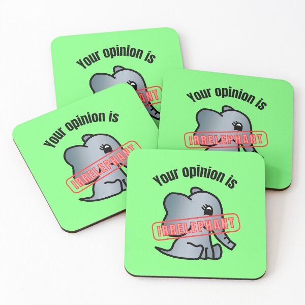Item preview, Your Opinion is Irrelephant - Elephant Pun with Cute Little Baby Elephant designed and sold by LadySquiggle.