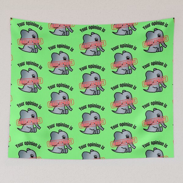 Item preview, Your Opinion is Irrelephant - Elephant Pun with Cute Little Baby Elephant designed and sold by LadySquiggle.