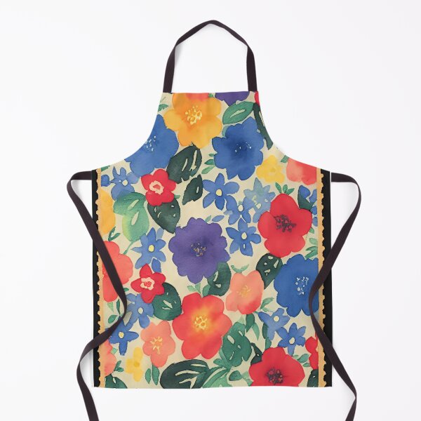 Item preview, 1940s Inspired Textile Print | Multicolored Abstract Watercolor Flowers designed and sold by clubnoirai.
