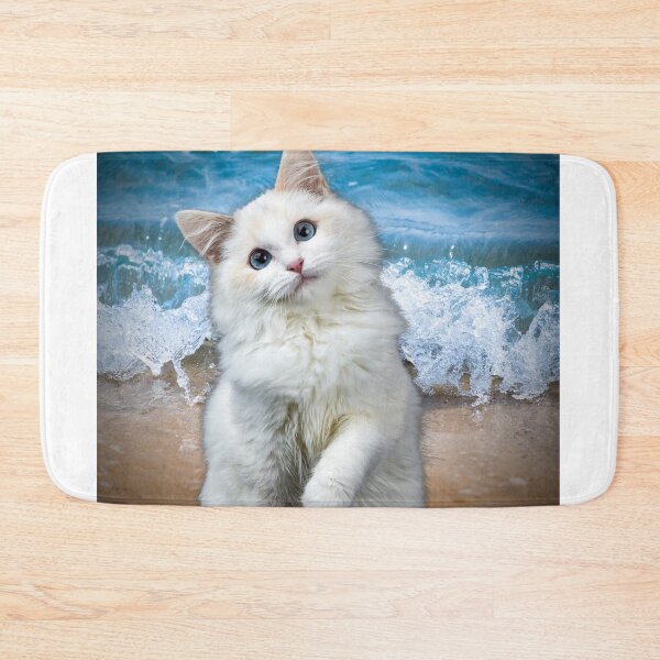 Item preview, Cat Vacay Print - For a cat lover, for a beach lover, funny pet decorating print. designed and sold by Wentoo.