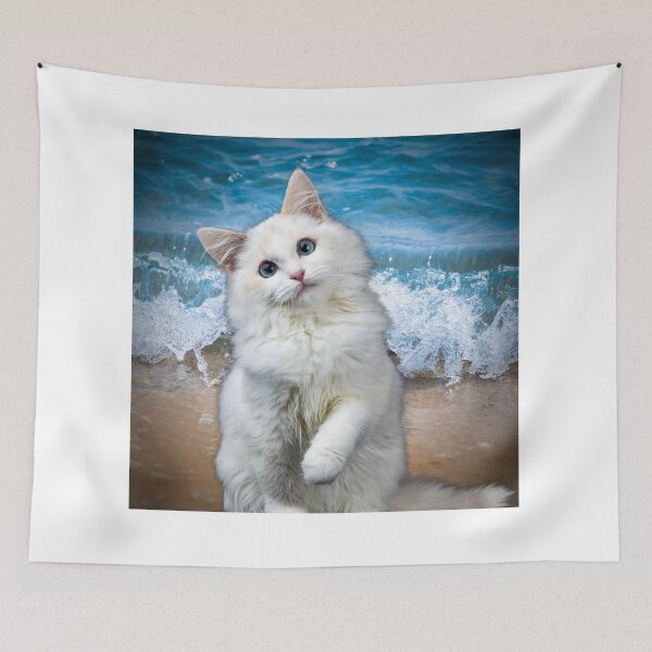 Item preview, Cat Vacay Print - For a cat lover, for a beach lover, funny pet decorating print. designed and sold by Wentoo.