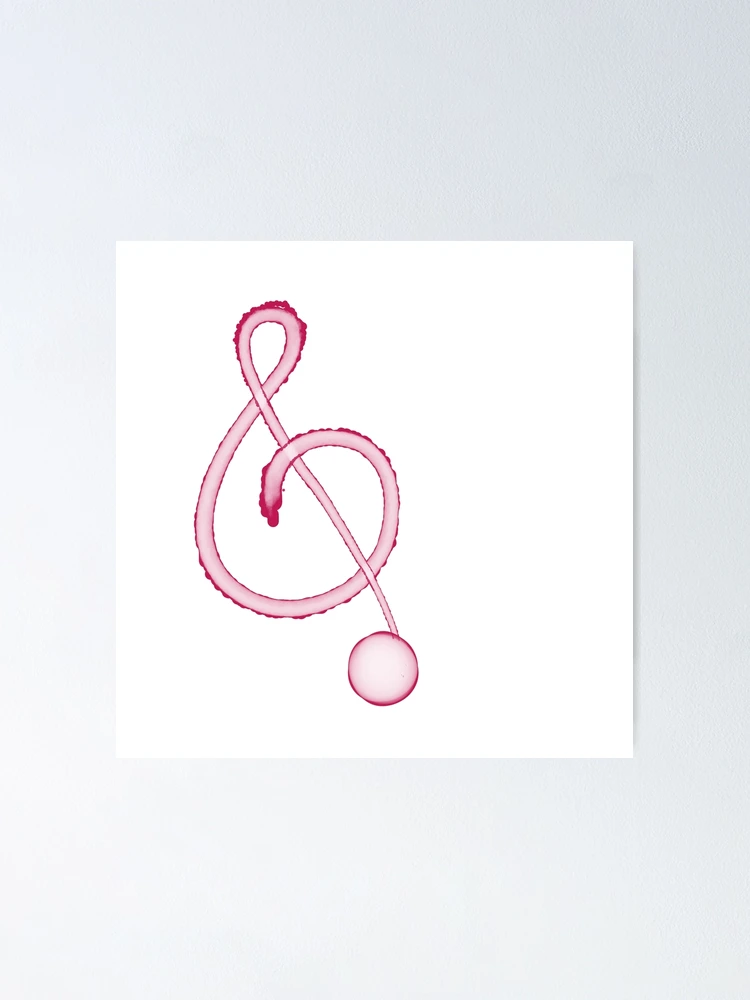 Thumbnail 1 of 3, Poster, Red treble clef designed and sold by Daily Miracles.