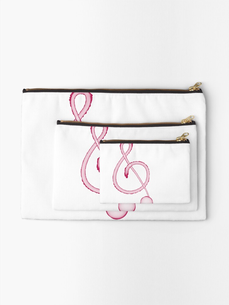 Thumbnail 2 of 4, Zipper Pouch, Red treble clef designed and sold by DailyMiracles.
