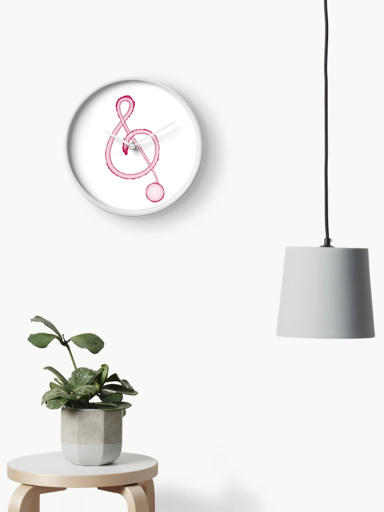 Thumbnail 2 of 4, Clock, Red treble clef designed and sold by Daily Miracles.