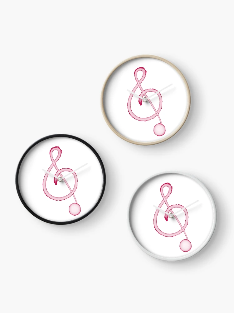 Thumbnail 3 of 4, Clock, Red treble clef designed and sold by Daily Miracles.
