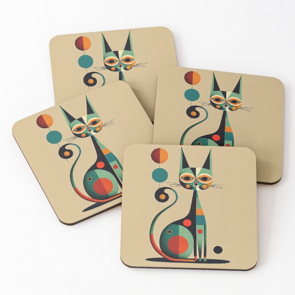 Item preview, Mid Century Cat 7 Abstract Art Print Painting Wall Decor designed and sold by winterkitty88.